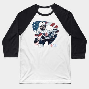 Glacial Greatness - Embracing the Spirit of American Ice Hockey! Baseball T-Shirt